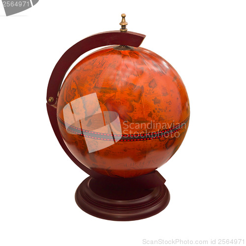 Image of antique globe isolated on white background