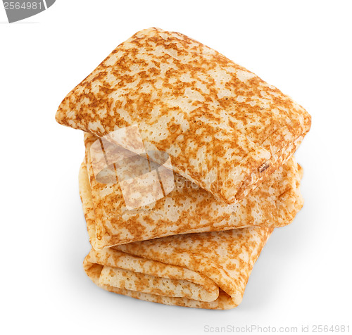 Image of three fried pancake on a white background