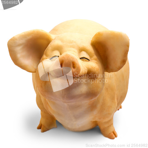 Image of pig dirty isolated figure on a white background