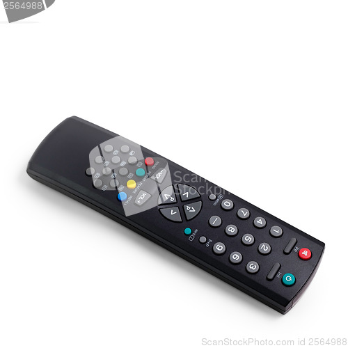 Image of black tv remote control isolated