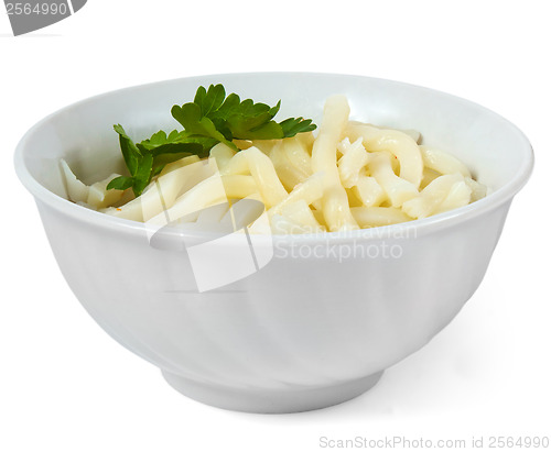 Image of pasta and plate isolated isolated a on white background