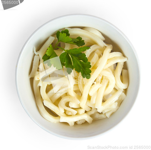 Image of pasta plate isolated isolated a on white background