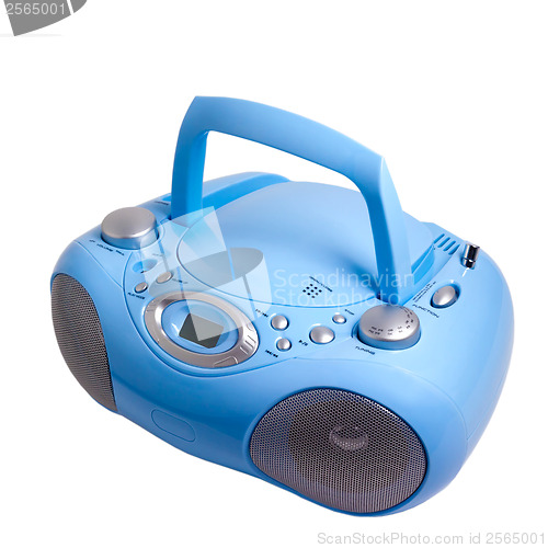 Image of blue stereo radio boom box recorder CD mp3