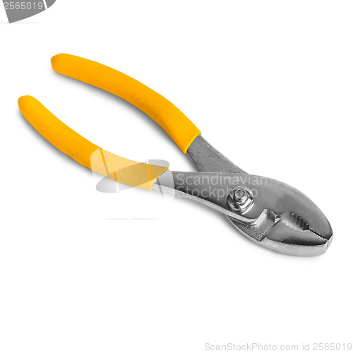 Image of yellow pliers isolated white