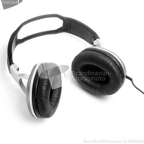 Image of headphones black isolated on white background