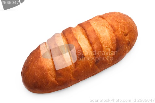 Image of Russian bread long loaf isolated on a white background