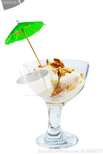 Image of ice cream nut food cup isolated white background clipping path