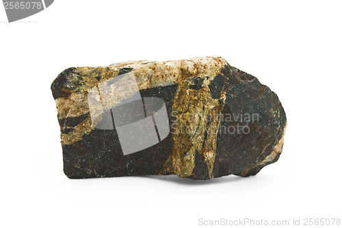 Image of stone isolated white rock background natural granite boulder sol