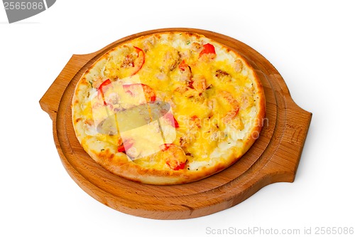 Image of isolated dinner fast crust baked pizza food cheese italian tomat