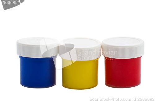 Image of color banks oil paint bottles