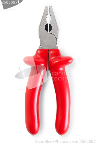 Image of red pliers isolated