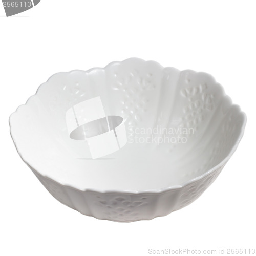 Image of deep white bowl empty cup isolated (clipping path)