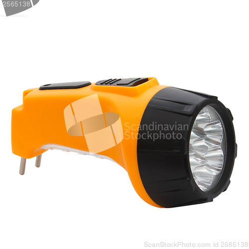Image of electric pocket flashlight isolated on white (clipping path)