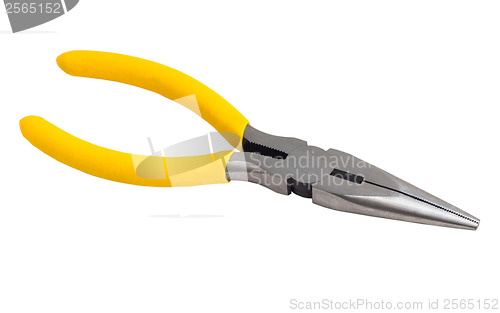 Image of pliers yellow tool isolated (clipping path)