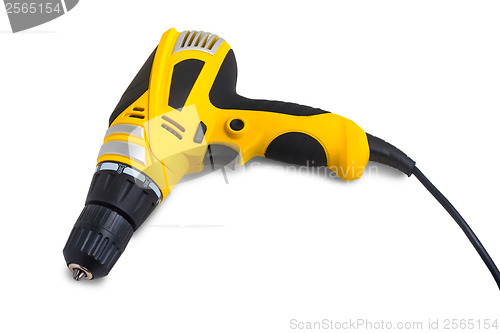 Image of tool drill yellow isolated on white