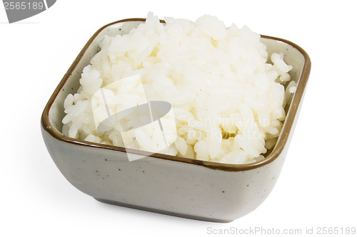 Image of rice food cooked cup isolated on white background