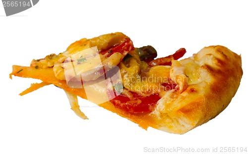 Image of white italian pizza cheese isolated a meal tomato food fast dinn