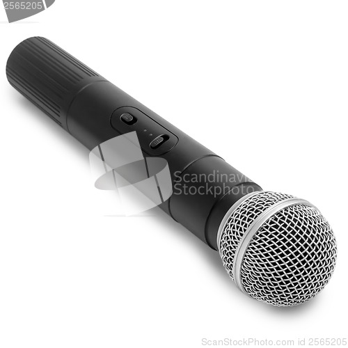 Image of radio black microphone vintage isolated on white background