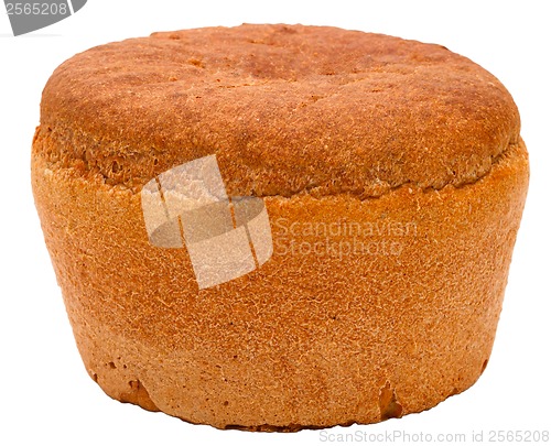 Image of bread black round Russian isolated clipping