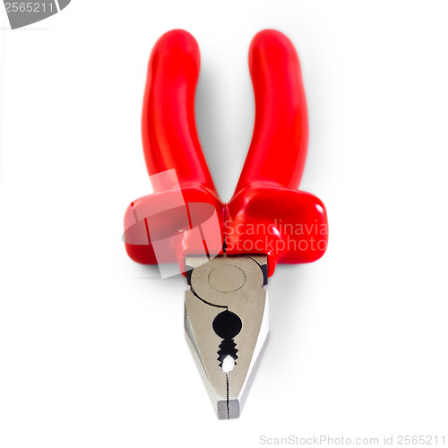 Image of pliers red  for work at home isolated