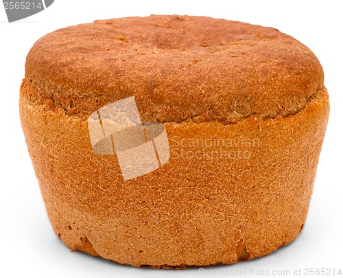 Image of bread black round Russian isolated on white background