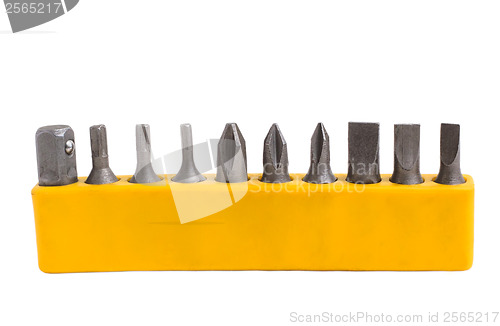 Image of team yellow drill isolated on white background clipping path