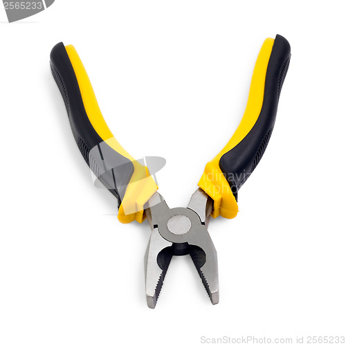 Image of Yellow pliers isolated on white background