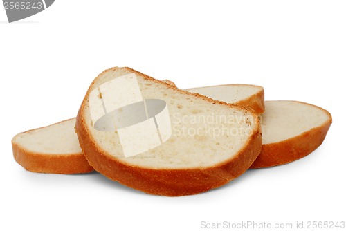 Image of loaf pieces bread isolated on white background