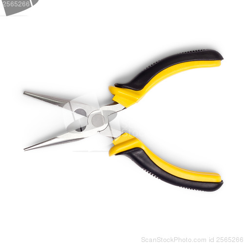 Image of pliers yellow toothed  isolated 