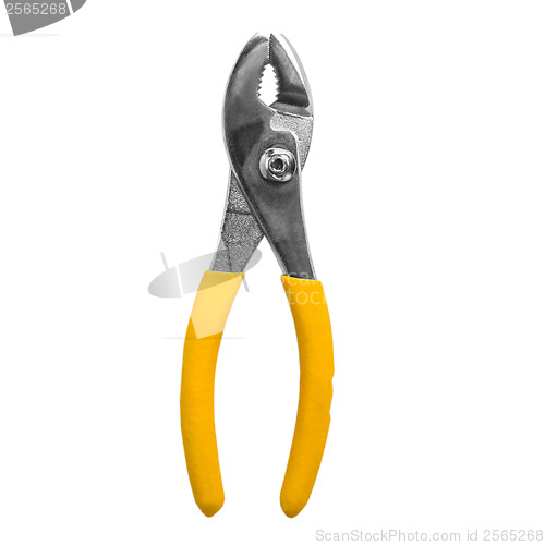 Image of pliers yellow isolated white (clipping path)