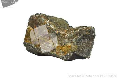 Image of stone isolated white background natural rock granite solid bould