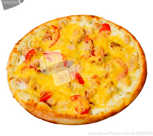 Image of isolated dinner fast crust baked a pizza food cheese italian tom