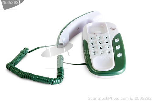 Image of green phone isolated on white background