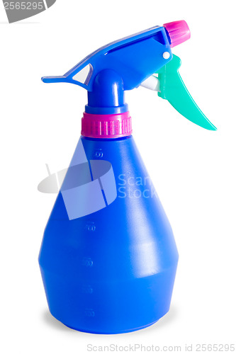 Image of blue plastic sprayer isolated