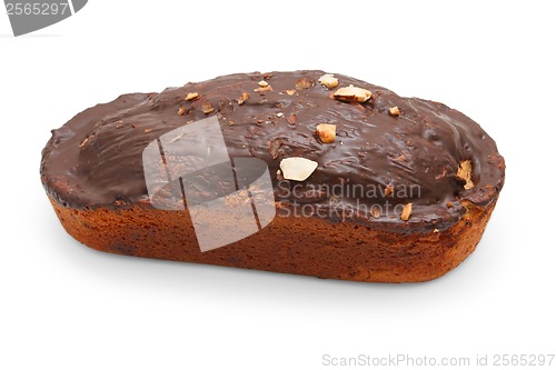 Image of dessert cake chocolate nuts isolated