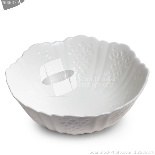 Image of deep white bowl empty cup isolated