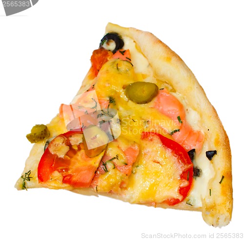 Image of isolated dinner baked pizza food cheese italian tomato a white c