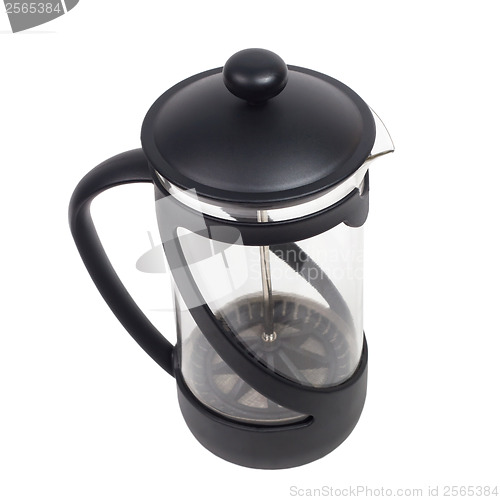 Image of teapot kettle glass tea shiny plastics isolated (clipping path)