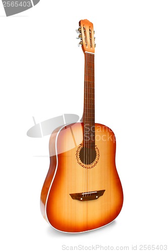 Image of acoustic classical guitar isolated on white