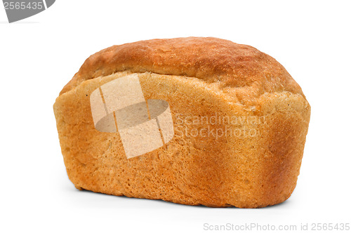 Image of tasty loaf of bread russian isolated on white background