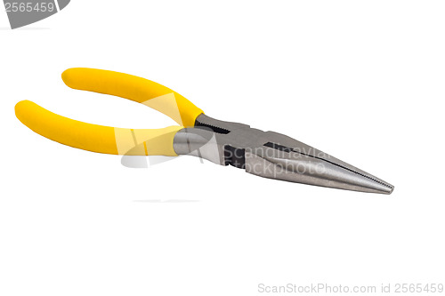 Image of yellow tool pliers isolated on white
