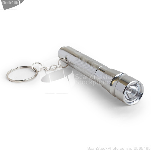 Image of silver flashlight torch isolated on white background