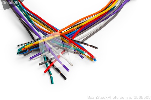 Image of color wire cable technology equipment plastic network electric p