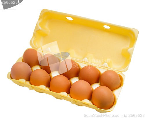 Image of box egg packaging grid isolated on white background (clipping pa