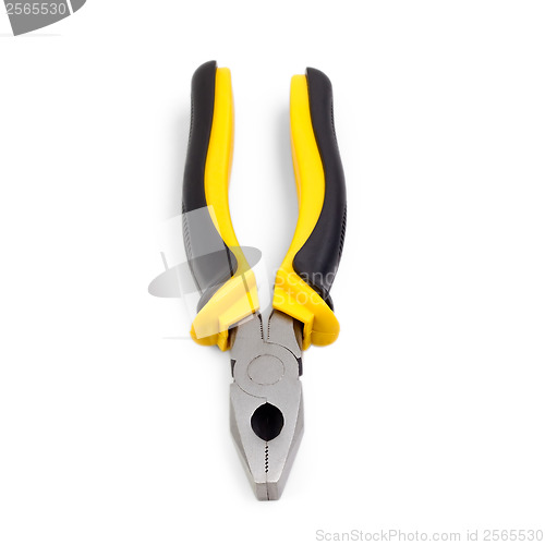 Image of yellow pliers isolated on white background