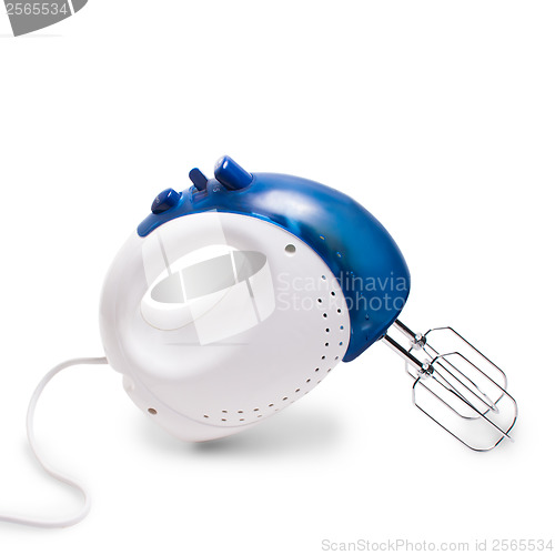Image of mixer electric blue isolated on white background with clipping p