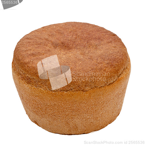 Image of russian black bread round isolated