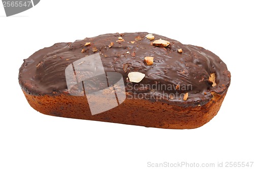 Image of dessert cake chocolate nuts isolated clipping path