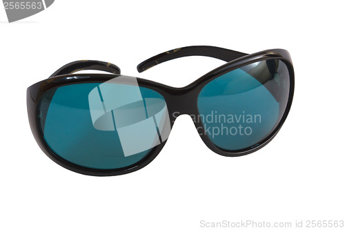 Image of blue sunglasses spectacles sun isolated on white background clip