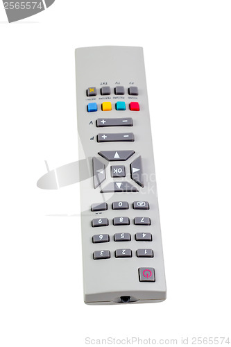 Image of remote control tv silver isolated on white background